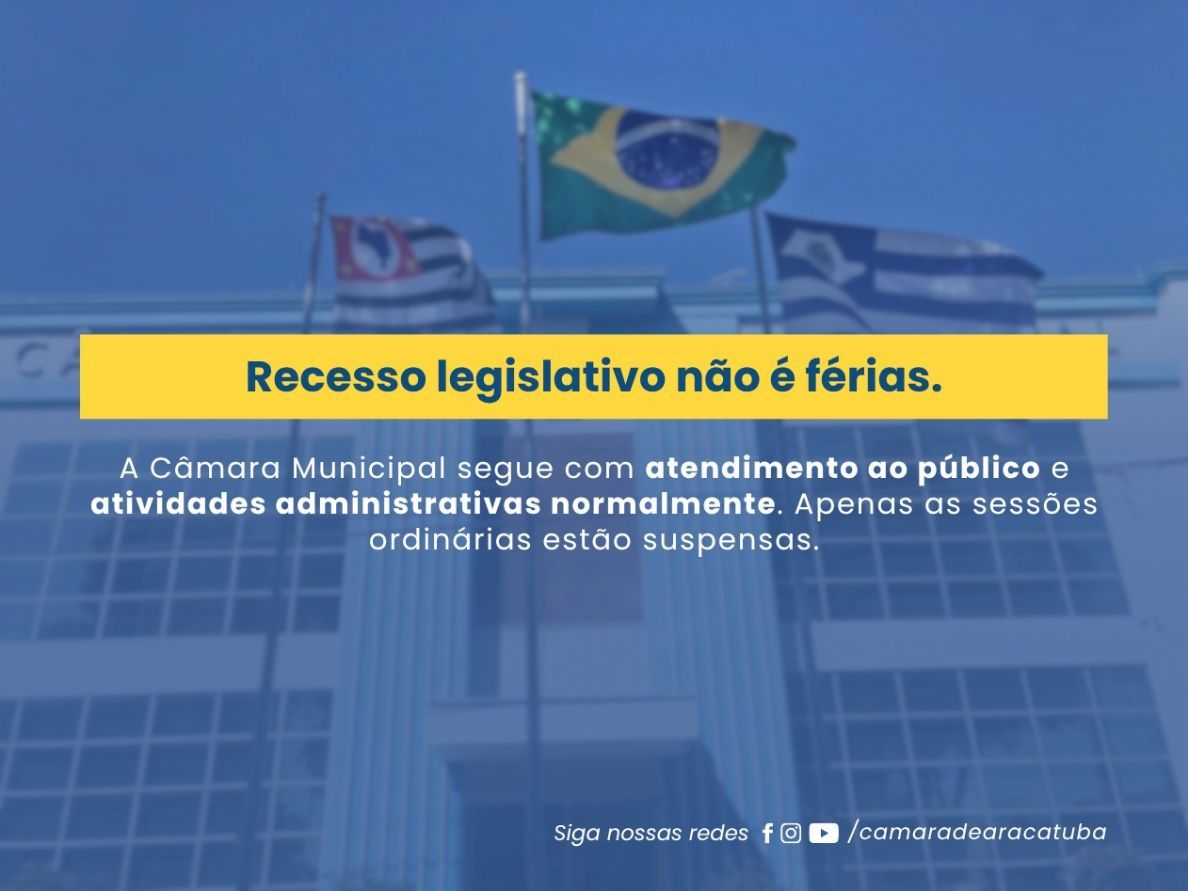 Câmara mantém atendimento ao público durante o recesso